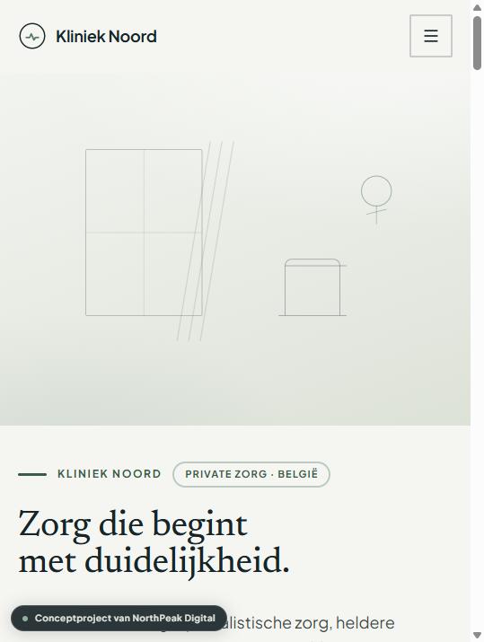 Mobiele weergave van de homepage-hero.