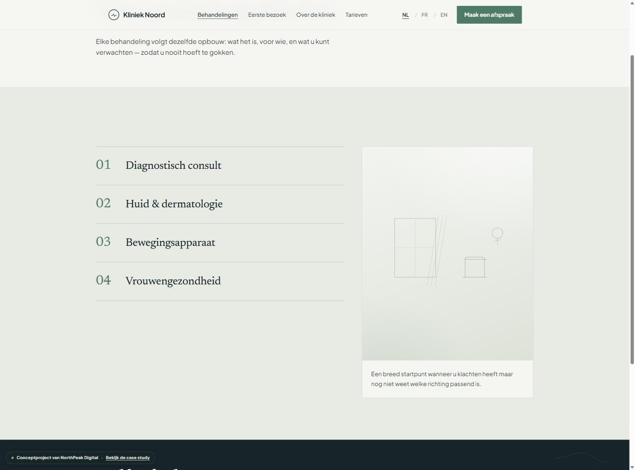 De redactionele behandelindex met grote nummering in plaats van een grid van kaarten.