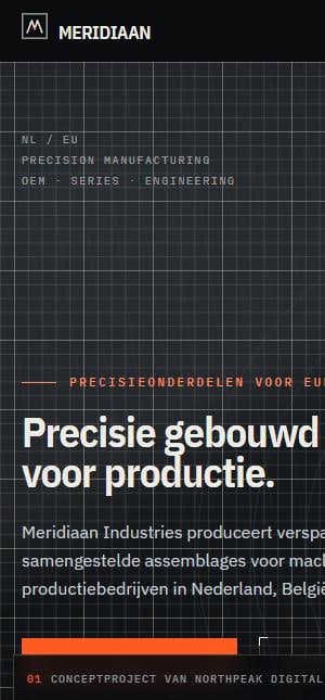 Mobiele weergave van de homepage-hero.